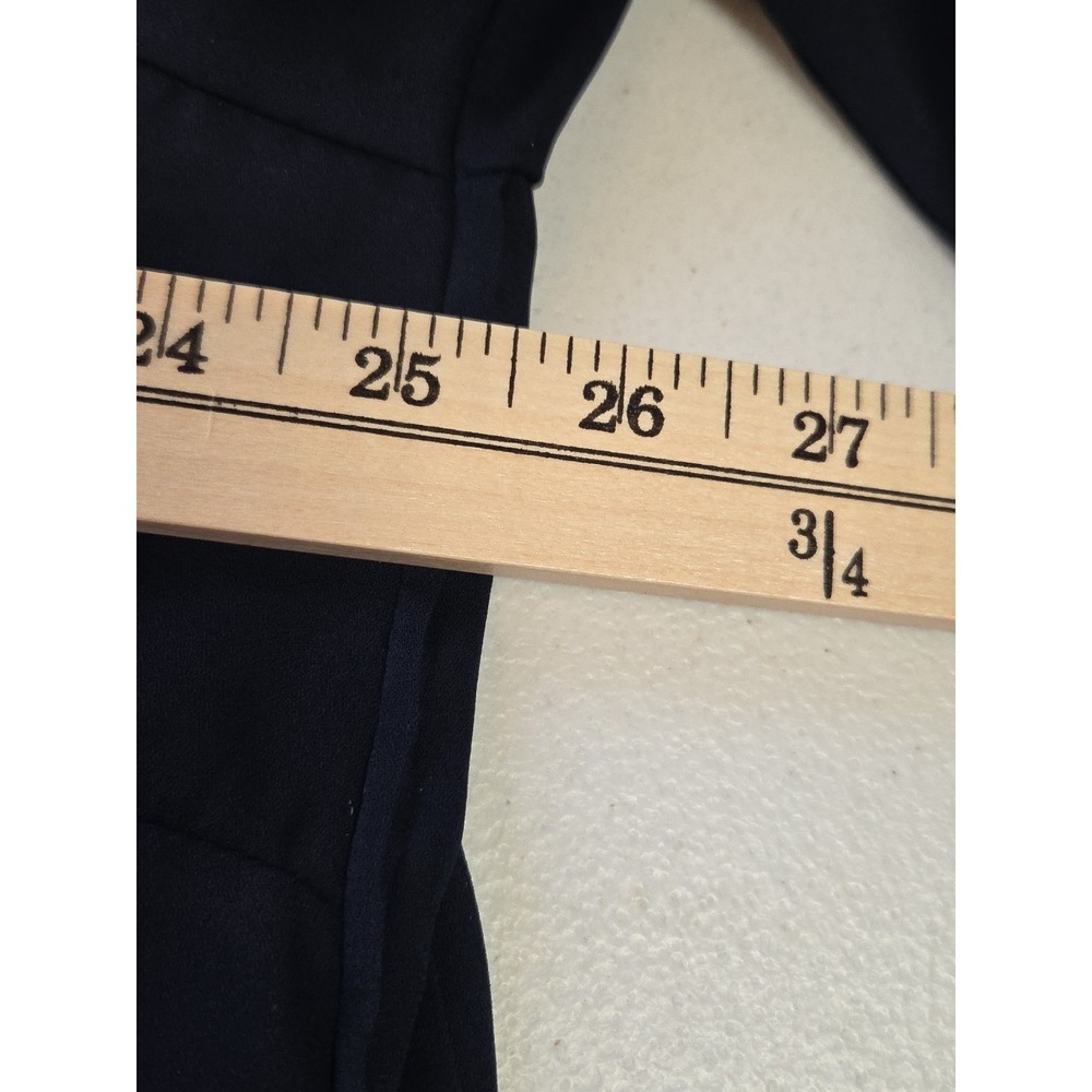 Valerie Stevens 2X Navy Blue High Low Blouse Pleated Back Roll Tab Sleeve - Picture 9 of 10